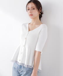 PROPORTION BODY DRESSING（プロポーションボディドレッシング）の「部分シアーペプラムニット / 1216170308（ニット/セーター）」