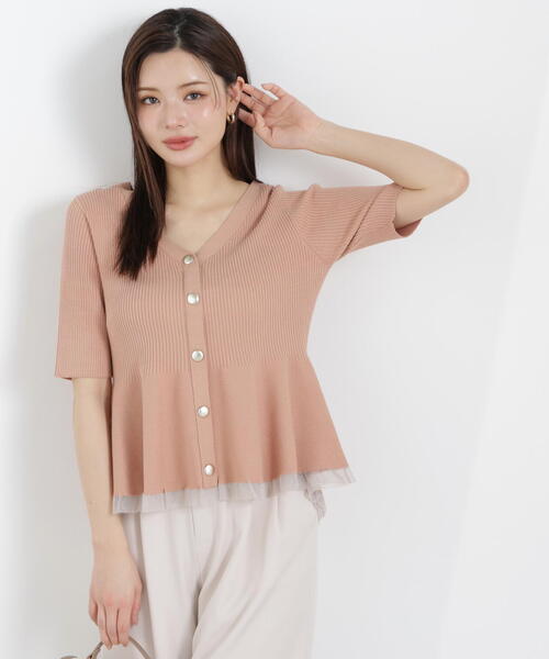 PROPORTION BODY DRESSING（プロポーションボディドレッシング）の「部分シアーペプラムニット / 1216170308（ニット/セーター・レディース・ピンク/ブラック/ブルー/グレー/ホワイト系その他/ホワイト・SMALL/MEDIUM）」の6枚目の写真