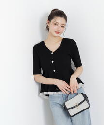 PROPORTION BODY DRESSING | 部分シアーペプラムニット / 1216170308(ニット/セーター)