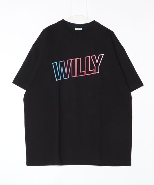 WILLY CHAVARRIA(ウィリーチャバリア)の「【SE1】【WILLY CHAVARRIA/ウィリーチャバリア】 WILLY GRADIENT LOGO TBSP023(Tシャツ/カットソー・メンズ・White/Black・L/M)」の2枚目の写真