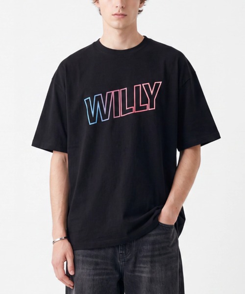 WILLY CHAVARRIA(ウィリーチャバリア)の「【SE1】【WILLY CHAVARRIA/ウィリーチャバリア】 WILLY GRADIENT LOGO TBSP023(Tシャツ/カットソー・メンズ・White/Black・L/M)」の2枚目の写真