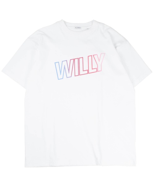 WILLY CHAVARRIA(ウィリーチャバリア)の「【SE1】【WILLY CHAVARRIA/ウィリーチャバリア】 WILLY GRADIENT LOGO TBSP023(Tシャツ/カットソー・メンズ・White/Black・L/M)」の3枚目の写真