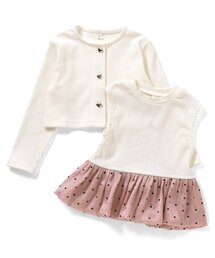 apres les cours | カーディガン&裾バルーンインナー2Pセット(アンサンブル)