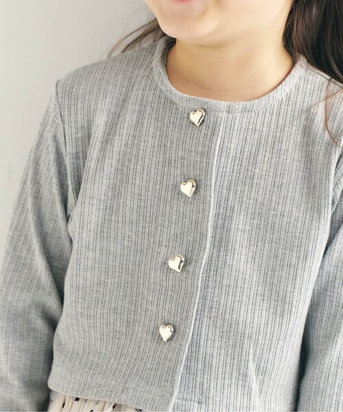 apres les cours（アプレレクール）の「カーディガン&裾バルーンインナー2Pセット（アンサンブル・キッズ・グレー/アイボリー・90/100/110/120/130/140）」の8枚目の写真