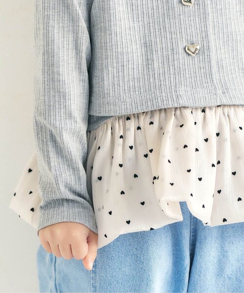 apres les cours（アプレレクール）の「カーディガン&裾バルーンインナー2Pセット（アンサンブル・キッズ・グレー/アイボリー・90/100/110/120/130/140）」の9枚目の写真