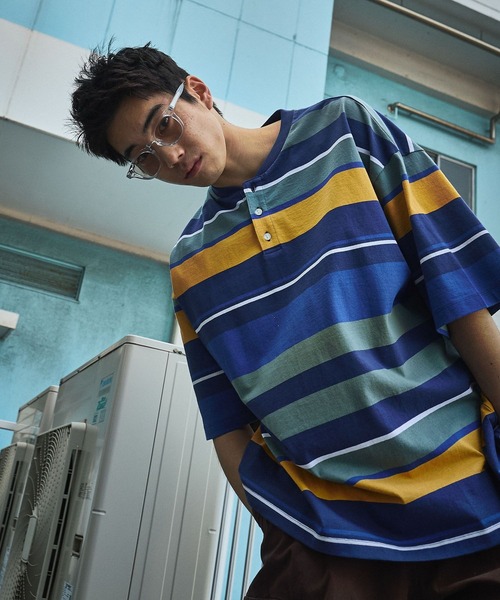 niko and...(ニコアンド)の「USACOTTONヘンリーT(Tシャツ/カットソー・メンズ・ブルー/ブラウン/ベージュ・LARGE/MEDIUM)」の3枚目の写真