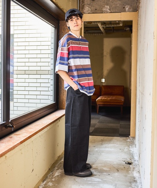 niko and...(ニコアンド)の「USACOTTONヘンリーT(Tシャツ/カットソー・メンズ・ブルー/ブラウン/ベージュ・LARGE/MEDIUM)」の4枚目の写真