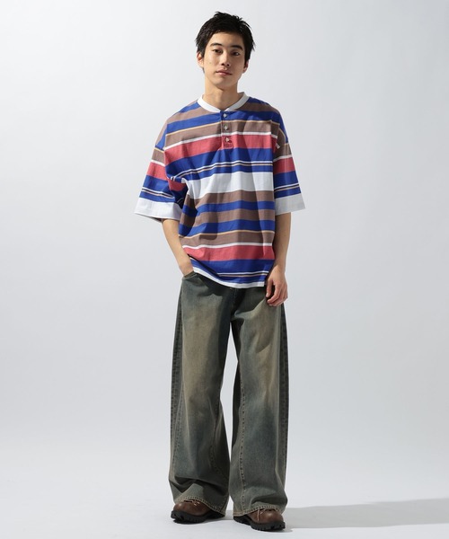 niko and...(ニコアンド)の「USACOTTONヘンリーT(Tシャツ/カットソー・メンズ・ブルー/ブラウン/ベージュ・LARGE/MEDIUM)」の14枚目の写真