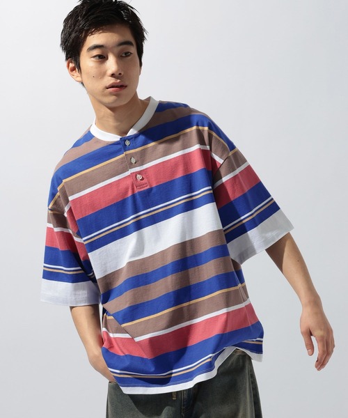 niko and...(ニコアンド)の「USACOTTONヘンリーT(Tシャツ/カットソー・メンズ・ブルー/ブラウン/ベージュ・LARGE/MEDIUM)」の17枚目の写真