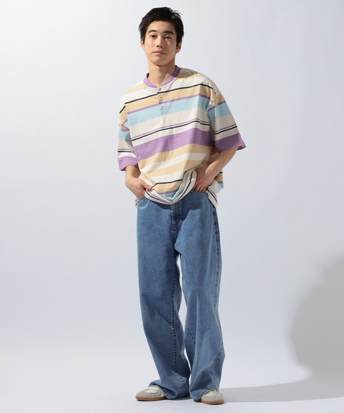 niko and...(ニコアンド)の「USACOTTONヘンリーT(Tシャツ/カットソー・メンズ・ブルー/ブラウン/ベージュ・LARGE/MEDIUM)」の18枚目の写真