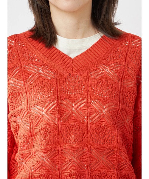 McGREGOR(マックレガー)の「透かし編みニット(ニット/セーター・レディース・オレンジ系その他3/サンドベージュ・M/L)」の6枚目の写真