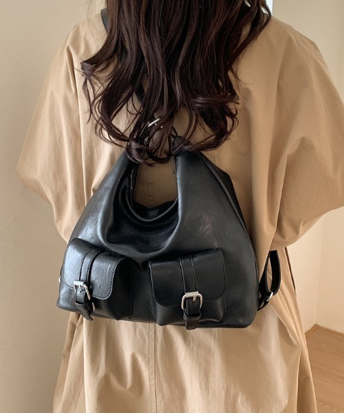 Teem Store(チームストア)の「【大容量/3WAY◎】【5色展開】3WAYフロントポケット フェイクレザーショルダーバッグ リュック トート(ショルダーバッグ・レディース・シルバー/ブラウン/ダークブラウン/ホワイト/ブラック・F)」の17枚目の写真