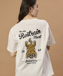 限定展開 ビッグシルエット デザインバック刺繍 クルーネック Tシャツ / TIGER