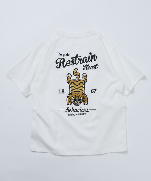 FREAK'S STORE(フリークスストア)の「限定展開 ビッグシルエット デザインバック刺繍 クルーネック Tシャツ / TIGER(Tシャツ/カットソー・メンズ・ブラック/オフホワイト/チャコールグレー/ホワイト・X-LARGE/LARGE/MEDIUM)」の5枚目の写真