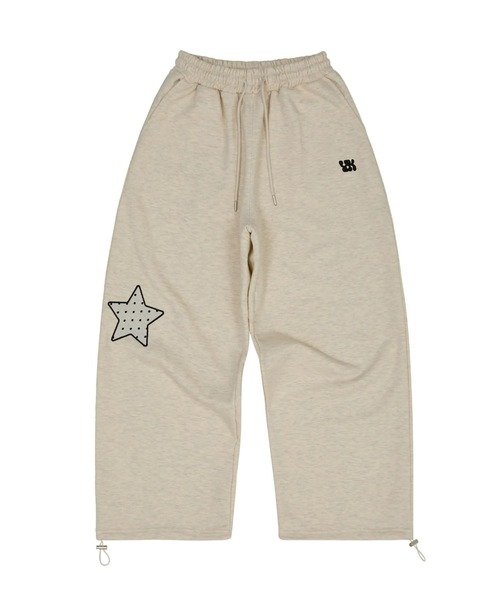 WaiKei（ワイケイ）の「セットアップ着用可能【UNISEX】Wai Kei／アップリケドットパンツ（スウェットパンツ・レディース・ブラック/ナチュラル・MEDIUM/LARGE）」の20枚目の写真