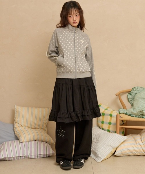 WaiKei（ワイケイ）の「セットアップ着用可能【UNISEX】Wai Kei／アップリケドットパンツ（スウェットパンツ・レディース・ブラック/ナチュラル・MEDIUM/LARGE）」の10枚目の写真