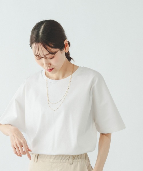GLOBAL WORK(グローバルワーク)の「リッチクリーン透けにくいドルマンプルオーバー/636794(Tシャツ/カットソー・レディース・ダークグレー/ホワイト/ブラック/ブルー・MEDIUM/SMALL/LARGE)」の2枚目の写真