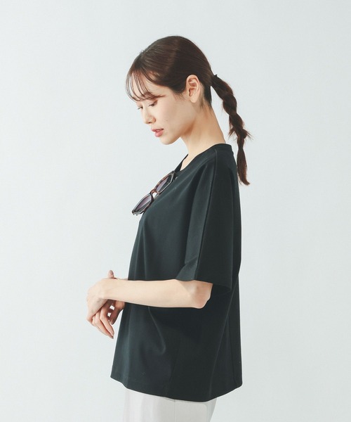GLOBAL WORK(グローバルワーク)の「リッチクリーン透けにくいドルマンプルオーバー/636794(Tシャツ/カットソー・レディース・ダークグレー/ホワイト/ブラック/ブルー・MEDIUM/SMALL/LARGE)」の4枚目の写真
