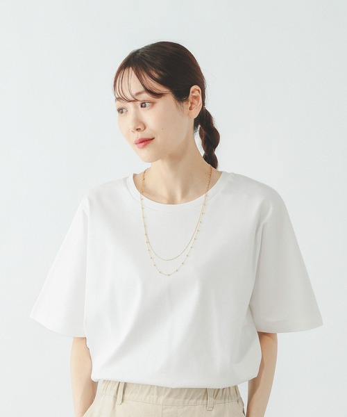 GLOBAL WORK(グローバルワーク)の「リッチクリーン透けにくいドルマンプルオーバー/636794(Tシャツ/カットソー・レディース・ダークグレー/ホワイト/ブラック/ブルー・MEDIUM/SMALL/LARGE)」の8枚目の写真