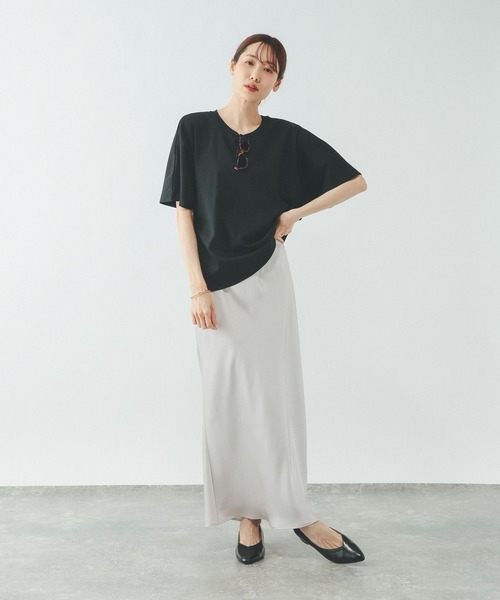 GLOBAL WORK(グローバルワーク)の「リッチクリーン透けにくいドルマンプルオーバー/636794(Tシャツ/カットソー・レディース・ダークグレー/ホワイト/ブラック/ブルー・MEDIUM/SMALL/LARGE)」の9枚目の写真