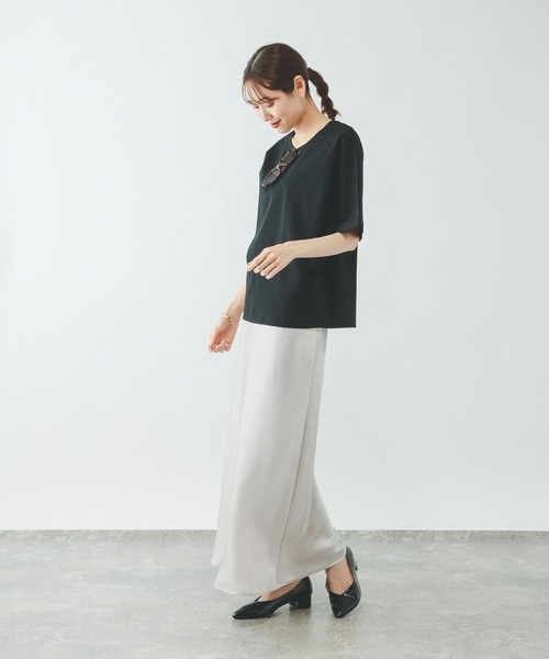 GLOBAL WORK(グローバルワーク)の「リッチクリーン透けにくいドルマンプルオーバー/636794(Tシャツ/カットソー・レディース・ダークグレー/ホワイト/ブラック/ブルー・MEDIUM/SMALL/LARGE)」の10枚目の写真