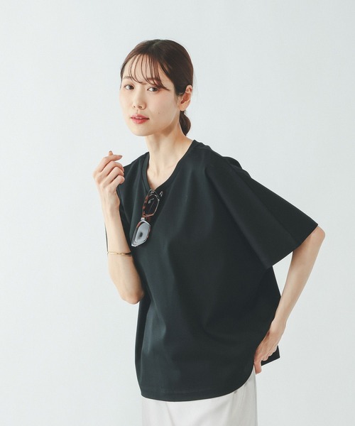 GLOBAL WORK(グローバルワーク)の「リッチクリーン透けにくいドルマンプルオーバー/636794(Tシャツ/カットソー・レディース・ダークグレー/ホワイト/ブラック/ブルー・MEDIUM/SMALL/LARGE)」の12枚目の写真