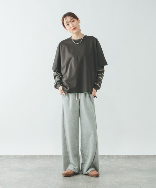 GLOBAL WORK(グローバルワーク)の「リッチクリーン透けにくいドルマンプルオーバー/636794(Tシャツ/カットソー・レディース・ダークグレー/ホワイト/ブラック/ブルー・MEDIUM/SMALL/LARGE)」の13枚目の写真