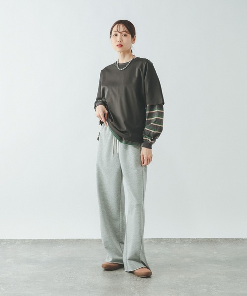 GLOBAL WORK(グローバルワーク)の「リッチクリーン透けにくいドルマンプルオーバー/636794(Tシャツ/カットソー・レディース・ダークグレー/ホワイト/ブラック/ブルー・MEDIUM/SMALL/LARGE)」の14枚目の写真