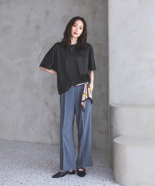 GLOBAL WORK（グローバルワーク）の「リッチクリーン透けにくいドルマンプルオーバー/636794（Tシャツ/カットソー・レディース・ダークグレー/ホワイト/ブラック/ブルー・MEDIUM/SMALL/LARGE）」の7枚目の写真