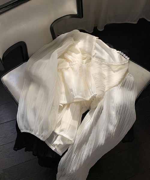 SallyLunn(サリーラン)の「シアー楊柳レースブラウス(シャツ/ブラウス・レディース・ブラック/アイボリー・LARGE)」の11枚目の写真