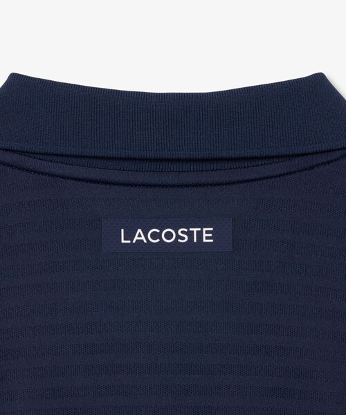 LACOSTE(ラコステ)の「UVカット ウルトラドライ コートジャカードジップポロシャツ(ポロシャツ・メンズ・オレンジ/ネイビー・4/5/3)」の5枚目の写真