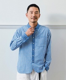 Sunny clouds（サニークラウズ）の「サニークラウズ　ｆｅａｔ．　ｂｏｎｐｏｎ　ｂｏｎさんの青空ギンガムシャツ〈メンズ〉（シャツ/ブラウス）」