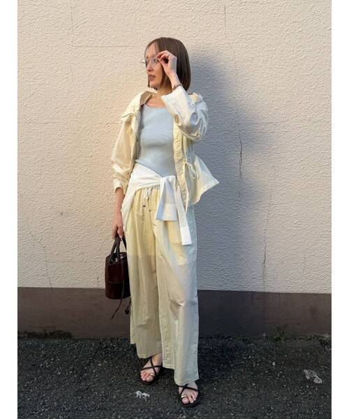 LAGUNAMOON（ラグナムーン）の「ウエストレースリラックスパンツ セットアップ（その他パンツ・レディース・アイボリー/ブラウン・SMALL/MEDIUM）」の8枚目の写真