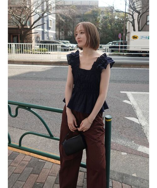 LAGUNAMOON（ラグナムーン）の「ウエストレースリラックスパンツ セットアップ（その他パンツ・レディース・アイボリー/ブラウン・SMALL/MEDIUM）」の18枚目の写真