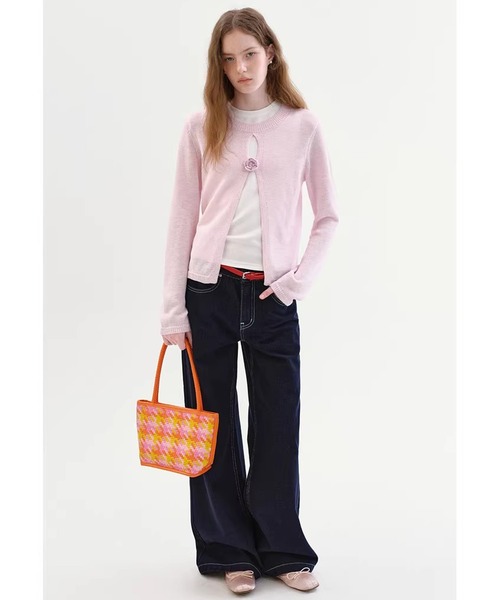 Fano Studios（ファノ ストゥディオズ）の「ストレート コントラストステッチ デニムパンツ FX26K001【Fano Studios】【2026SS】（デニムパンツ・レディース・ダークブルー・S/M/L）」の2枚目の写真