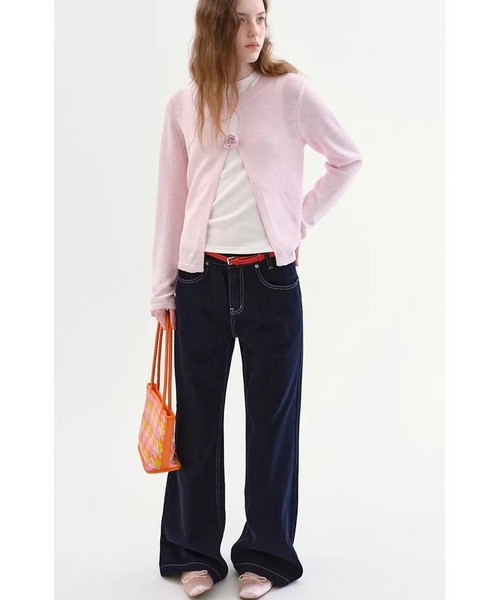 Fano Studios（ファノ ストゥディオズ）の「ストレート コントラストステッチ デニムパンツ FX26K001【Fano Studios】【2026SS】（デニムパンツ・レディース・ダークブルー・S/M/L）」の3枚目の写真