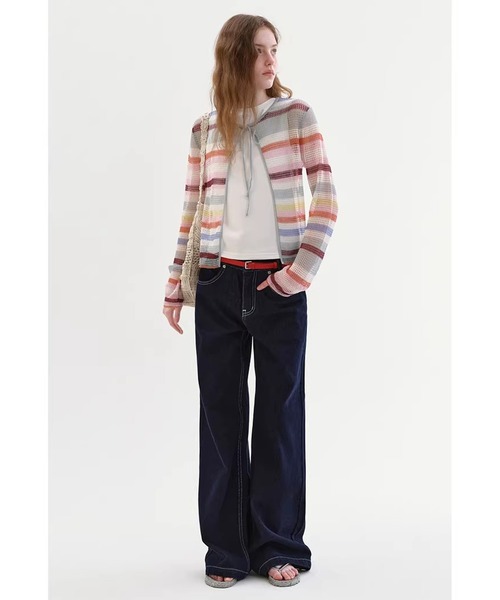 Fano Studios（ファノ ストゥディオズ）の「ストレート コントラストステッチ デニムパンツ FX26K001【Fano Studios】【2026SS】（デニムパンツ・レディース・ダークブルー・S/M/L）」の5枚目の写真