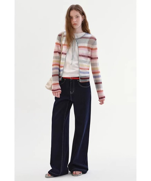 Fano Studios（ファノ ストゥディオズ）の「ストレート コントラストステッチ デニムパンツ FX26K001【Fano Studios】【2026SS】（デニムパンツ・レディース・ダークブルー・S/M/L）」の6枚目の写真