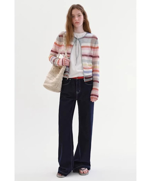 Fano Studios（ファノ ストゥディオズ）の「ストレート コントラストステッチ デニムパンツ FX26K001【Fano Studios】【2026SS】（デニムパンツ・レディース・ダークブルー・S/M/L）」の7枚目の写真