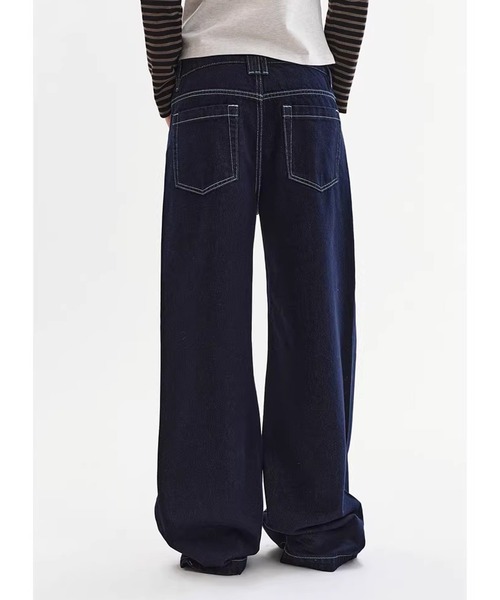 Fano Studios（ファノ ストゥディオズ）の「ストレート コントラストステッチ デニムパンツ FX26K001【Fano Studios】【2026SS】（デニムパンツ・レディース・ダークブルー・S/M/L）」の9枚目の写真