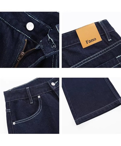 Fano Studios（ファノ ストゥディオズ）の「ストレート コントラストステッチ デニムパンツ FX26K001【Fano Studios】【2026SS】（デニムパンツ・レディース・ダークブルー・S/M/L）」の13枚目の写真