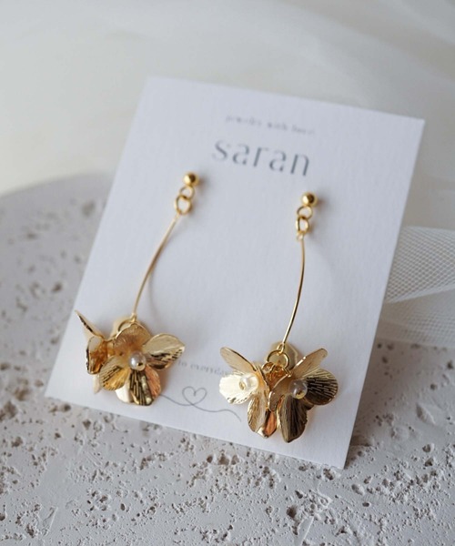 CERCA(チェルカ)の「saran jewelry/フラワーモチーフ ピアス /金属アレルギー対応(ピアス(両耳用)・レディース・シルバー/ゴールド・FREE)」の11枚目の写真