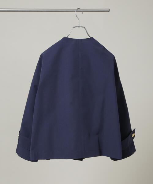 Traditional Weatherwear（トラディショナルウェザーウェア）の「Traditional Weatherwear/MALTON N/C SHORT（ノーカラーコート・レディース・ベージュ/ネイビー・32）」の3枚目の写真