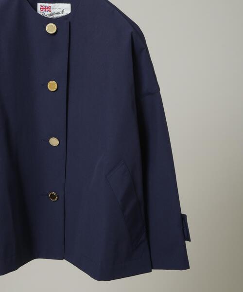 Traditional Weatherwear（トラディショナルウェザーウェア）の「Traditional Weatherwear/MALTON N/C SHORT（ノーカラーコート・レディース・ベージュ/ネイビー・32）」の4枚目の写真