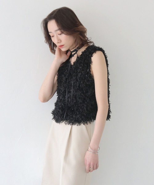 CLEIO(クレイオ)の「【CLEIO】羽フリンジベスト(ベスト・レディース・アイボリー/ブラック・FREE)」の21枚目の写真