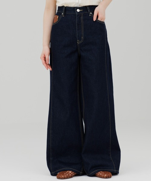 stitch line wide denim（ステッチラインワイドデニム）（デニムパンツ