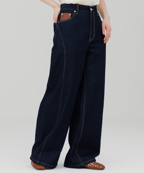 senee stitch line wide denim インディゴブルー　M SENEE（セニー）の「stitch line wide denim（ステッチラインワイド