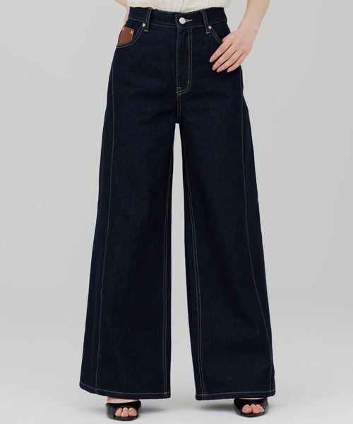 stitch line wide denim（ステッチラインワイドデニム）（デニムパンツ