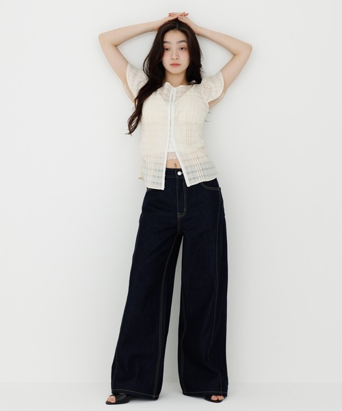 stitch line wide denim(ステッチラインワイドデニム)(デニムパンツ stitch line wide denim(ステッチラインワイドデニム)(デニムパンツ