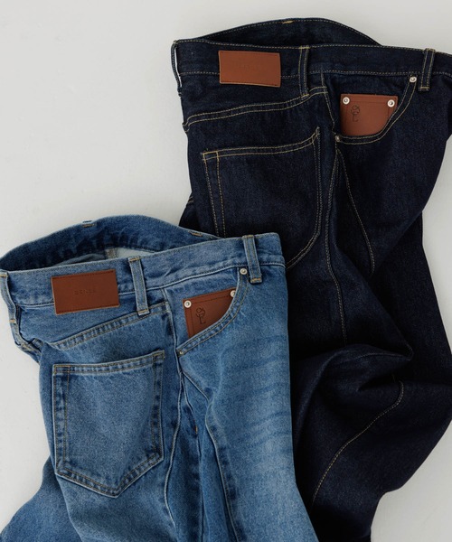 stitch line wide denim（ステッチラインワイドデニム）（デニムパンツ